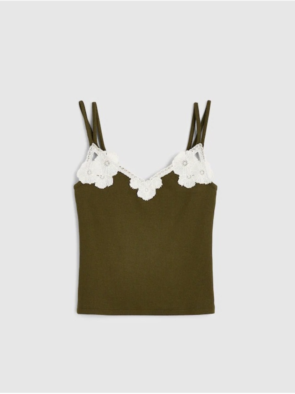Madewell Floral-Lace V-Neck Tank